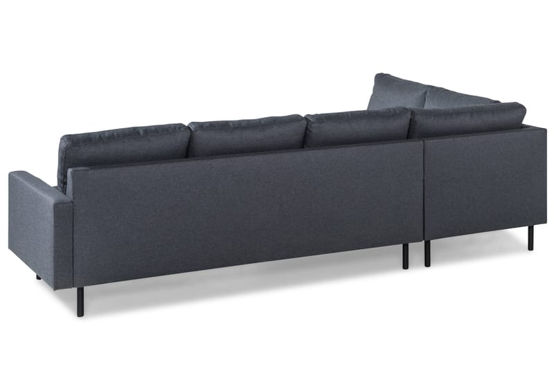 Peppe 4-seters Venstrevendt L-formet Sjeselongsofa i Stoff - Mørk grå - Møbler - Sofaer - Sofaer med sjeselong - 4 seters sofa med divan