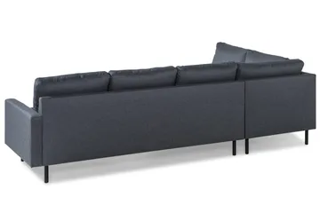 Peppe 4-seters Venstrevendt L-formet Sjeselongsofa i Stoff - Mørk grå - Møbler - Sofaer - Sofaer med sjeselong - 4 seters sofa med divan