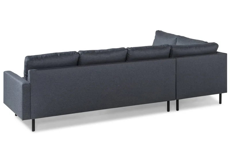 Peppe 4-seters Venstrevendt L-formet Sjeselongsofa i Stoff - Mørk grå - Møbler - Sofaer - Sofaer med sjeselong - 4 seters sofa med divan