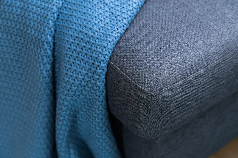 Peppe 4-seters Venstrevendt L-formet Sjeselongsofa i Stoff - Mørk grå - Møbler - Sofaer - Sofaer med sjeselong - 4 seters sofa med divan