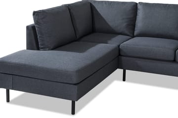 Peppe 4-seters Venstrevendt L-formet Sjeselongsofa i Stoff - Mørk grå - Møbler - Sofaer - Sofaer med sjeselong - 4 seters sofa med divan