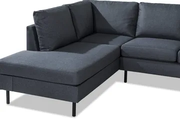 Peppe 4-seters Venstrevendt L-formet Sjeselongsofa i Stoff - Mørk grå - Møbler - Sofaer - Sofaer med sjeselong - 4 seters sofa med divan