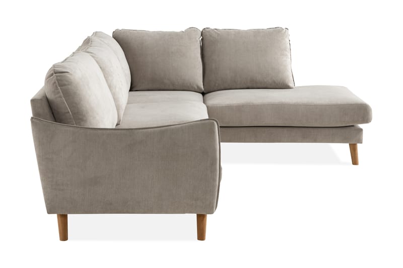 Sjeselongsofa Colt Lyx Høyre - Beige/Eik - 4 seters sofa med divan - Sofaer med sjeselong