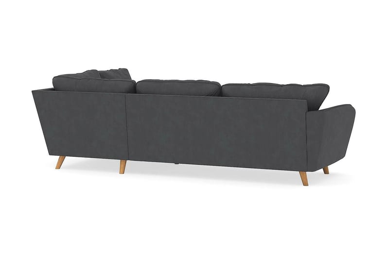 Sjeselongsofa Colt Lyx Høyre - Mørkegrå Kordfløyel - 4 seters sofa med divan - Sofaer med sjeselong