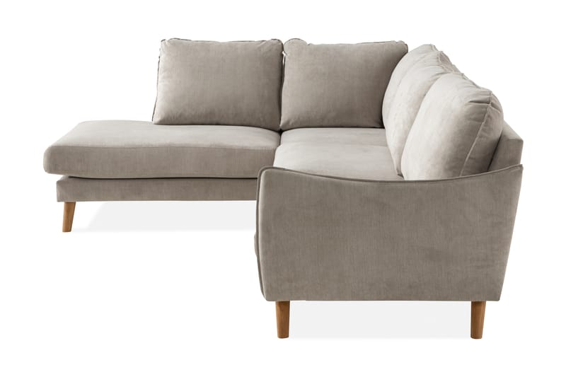 Sjeselongsofa Colt Lyx Venstre - Beige/Eik - 4 seters sofa med divan - Sofaer med sjeselong
