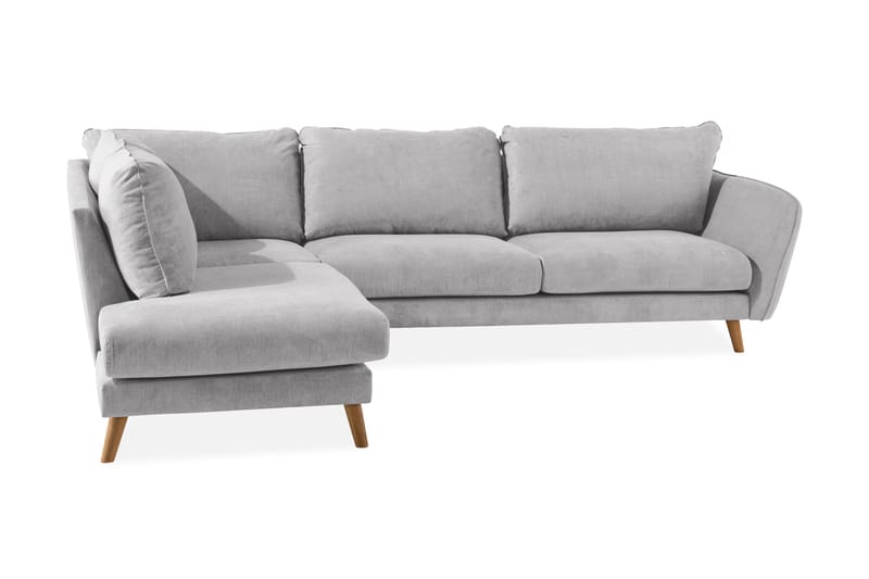 Sjeselongsofa Colt Lyx Venstre - Lysegrå/Eik - 4 seters sofa med divan - Sofaer med sjeselong