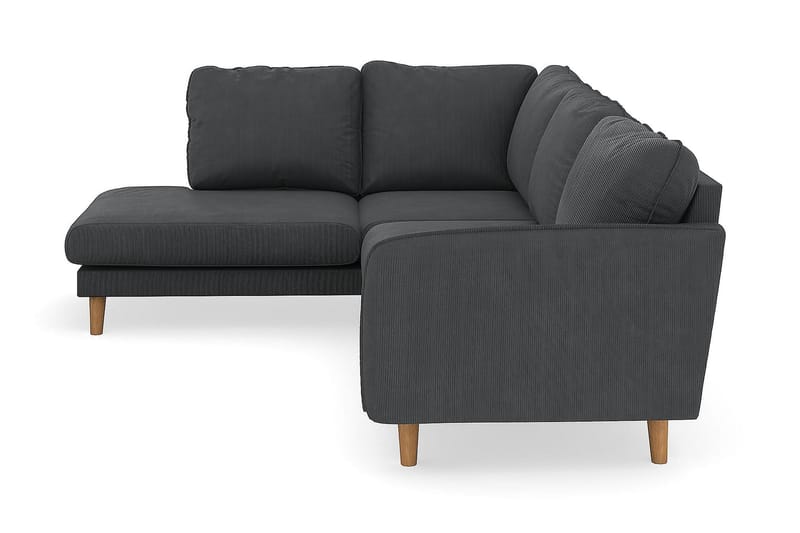 Sjeselongsofa Colt Lyx Venstre - Mørkegrå Kordfløyel - 4 seters sofa med divan - Sofaer med sjeselong