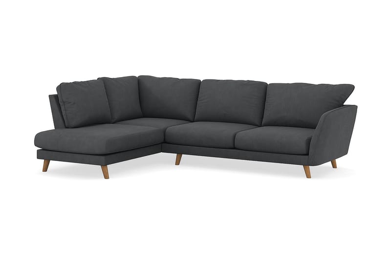 Sjeselongsofa Colt Lyx Venstre - Mørkegrå Kordfløyel - 4 seters sofa med divan - Sofaer med sjeselong