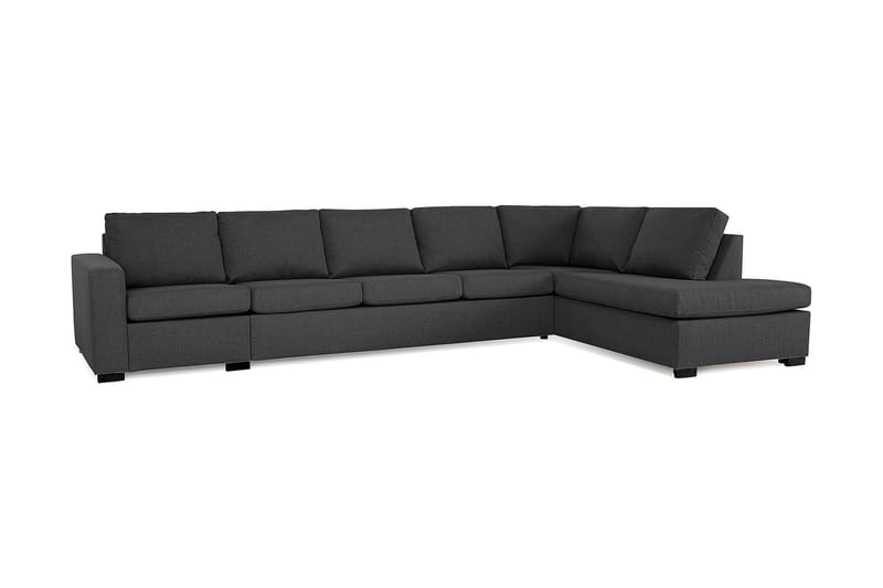 Sofa Nevada 4-seter med Sjeselong Høyre - Mørkgrå - 4 seters sofa med divan - Sofaer med sjeselong