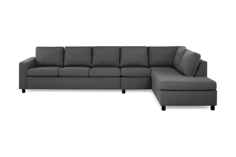 Sofa Nevada 4-seter med Sjeselong Høyre - Mørkgrå - 4 seters sofa med divan - Sofaer med sjeselong