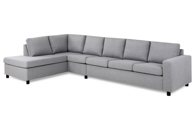 Sofa Nevada 4-seter med Sjeselong Venstre - Lysgrå - 4 seters sofa med divan - Sofaer med sjeselong