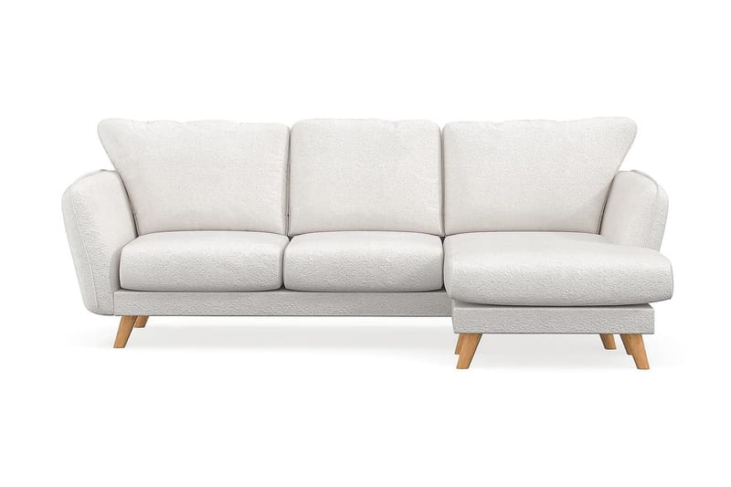 Trend Lyx 3-seter Divansofa Høyre - Hvit|Bouclé - Møbler - Sofaer - Sofaer med sjeselong - 4 seters sofa med divan
