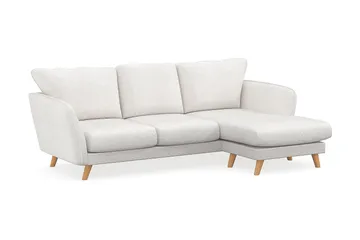 Trend Lyx 3-seter Divansofa Høyre - Hvit|Bouclé - Møbler - Sofaer - Sofaer med sjeselong - 4 seters sofa med divan