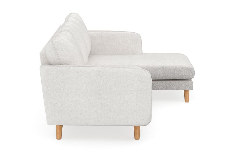 Trend Lyx 3-seter Divansofa Høyre - Hvit|Bouclé - Møbler - Sofaer - Sofaer med sjeselong - 4 seters sofa med divan