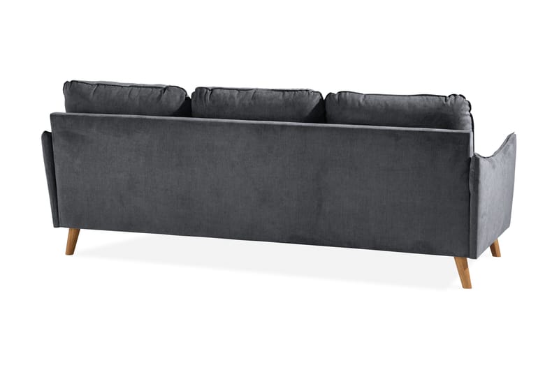 Trend Lyx 3-seter Divansofa Høyre - Mørkegrå/Eik - Møbler - Sofaer - Sofaer med sjeselong - 4 seters sofa med divan