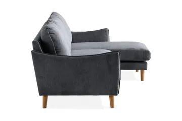 Trend Lyx 3-seter Divansofa Høyre - Mørkegrå/Eik - Møbler - Sofaer - Sofaer med sjeselong - 4 seters sofa med divan