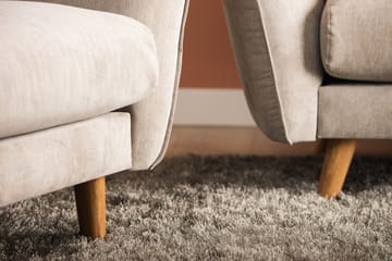 Trend Lyx 3-seter Divansofa Venstre - Beige/Eik - Møbler - Sofaer - Sofaer med sjeselong - 4 seters sofa med divan