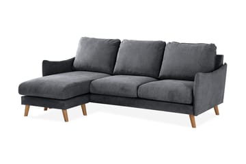 Trend Lyx 3-seter Divansofa Venstre - Mørkegrå/Eik - Møbler - Sofaer - Sofaer med sjeselong - 4 seters sofa med divan