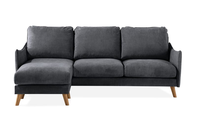 Trend Lyx 3-seter Divansofa Venstre - Mørkegrå/Eik - Møbler - Sofaer - Sofaer med sjeselong - 4 seters sofa med divan