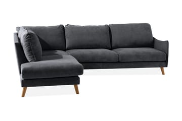 Trend Lyx 3-seter Divansofa Venstre - Mørkegrå/Eik - Møbler - Sofaer - Sofaer med sjeselong - 4 seters sofa med divan