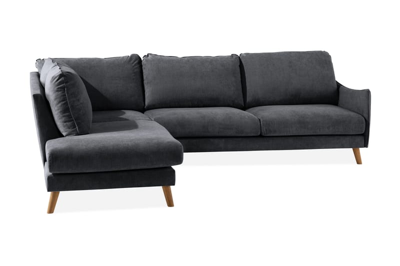 Trend Lyx 3-seter Divansofa Venstre - Mørkegrå/Eik - Møbler - Sofaer - Sofaer med sjeselong - 4 seters sofa med divan