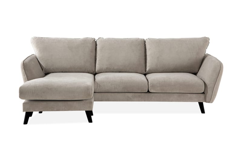 Trend Lyx 3-seter Venstrevendt L-formet Divansofa i Stoff, Beige