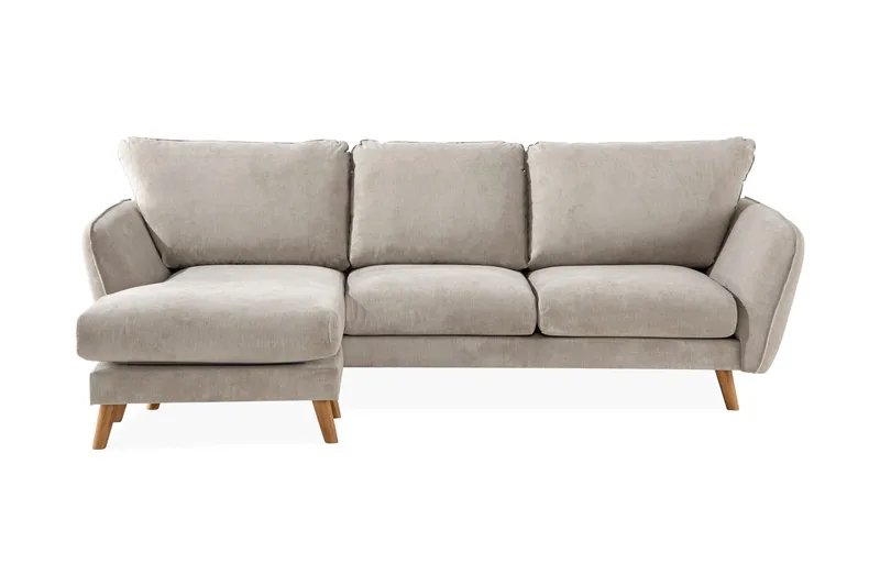 Trend Lyx 3-seter Venstrevendt L-formet Divansofa i Stoff - Beige - Møbler - Sofaer - Sofaer med sjeselong - 4 seters sofa med divan