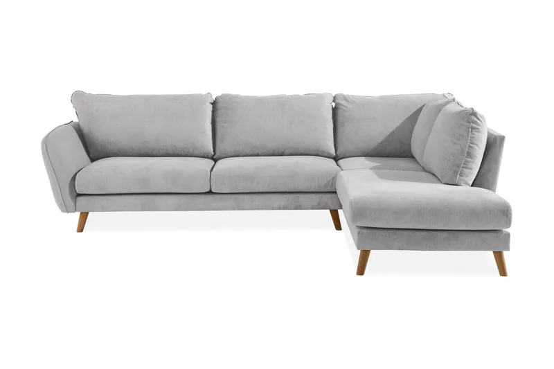 Trend Lyx 3-seter Venstrevendt L-formet Divansofa i Stoff, Beige