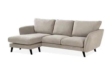 Trend Lyx 3-seter Venstrevendt L-formet Divansofa i Stoff - Beige - Møbler - Sofaer - Sofaer med sjeselong - 4 seters sofa med divan
