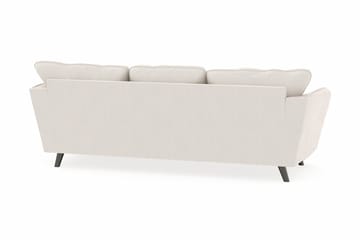 Trend Lyx 3-seters Høyrevendt L-formet Sjeselongsofa i Fløyel - Kremhvit - Møbler - Sofaer - Sofaer med sjeselong - 4 seters sofa med divan