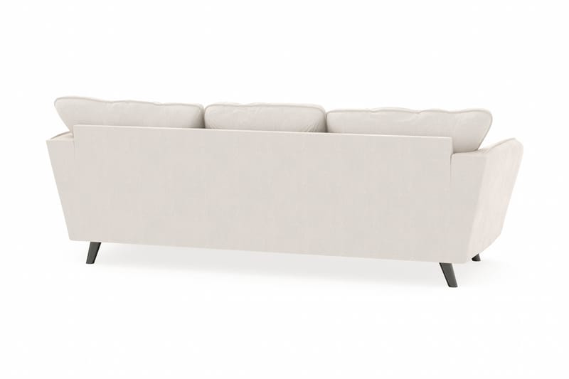 Trend Lyx 3-seters Høyrevendt L-formet Sjeselongsofa i Fløyel - Kremhvit - Møbler - Sofaer - Sofaer med sjeselong - 4 seters sofa med divan