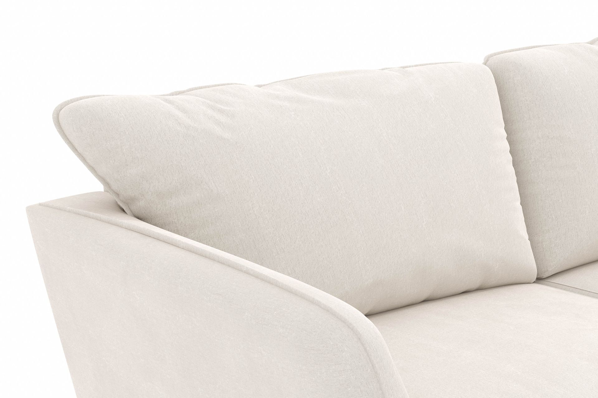 Trend Lyx 3-seters Høyrevendt L-formet Sjeselongsofa i Fløyel - Kremhvit - Møbler - Sofaer - Sofaer med sjeselong - 4 seters sofa med divan