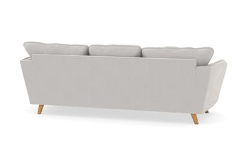 Trend Lyx 3-seters Høyrevendt L-formet Sjeselongsofa i Fløyel - Kremhvit - Møbler - Sofaer - Sofaer med sjeselong - 4 seters sofa med divan