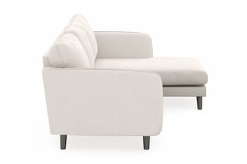 Trend Lyx 3-seters Høyrevendt L-formet Sjeselongsofa i Fløyel - Kremhvit - Møbler - Sofaer - Sofaer med sjeselong - 4 seters sofa med divan