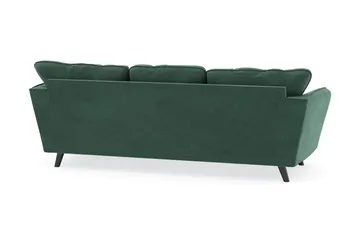 Trend Lyx 3-seters Høyrevendt L-formet Sjeselongsofa i Fløyel - Mørkegrønn - Møbler - Sofaer - Sofaer med sjeselong - 4 seters sofa med divan