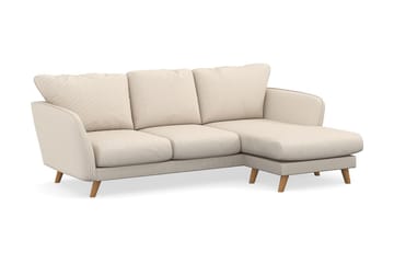 Trend Lyx 3-seters Høyrevendt L-formet Sjeselongsofa i Manchester - Beige - Møbler - Sofaer - Sofaer med sjeselong - 4 seters sofa med divan