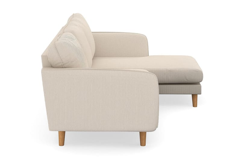 Trend Lyx 3-seters Høyrevendt L-formet Sjeselongsofa i Manchester - Beige - Møbler - Sofaer - Sofaer med sjeselong - 4 seters sofa med divan
