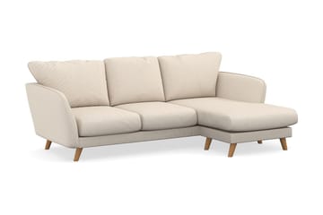 Trend Lyx 3-seters Høyrevendt L-formet Sjeselongsofa i Manchester - Beige - Møbler - Sofaer - Sofaer med sjeselong - 4 seters sofa med divan