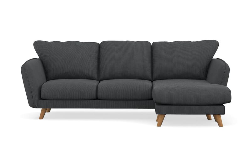 Trend Lyx 3-seters Høyrevendt L-formet Sjeselongsofa i Manchester - Mørk grå - Møbler - Sofaer - Sofaer med sjeselong - 4 seters sofa med divan