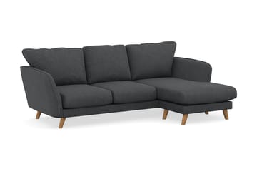 Trend Lyx 3-seters Høyrevendt L-formet Sjeselongsofa i Manchester - Mørk grå - Møbler - Sofaer - Sofaer med sjeselong - 4 seters sofa med divan