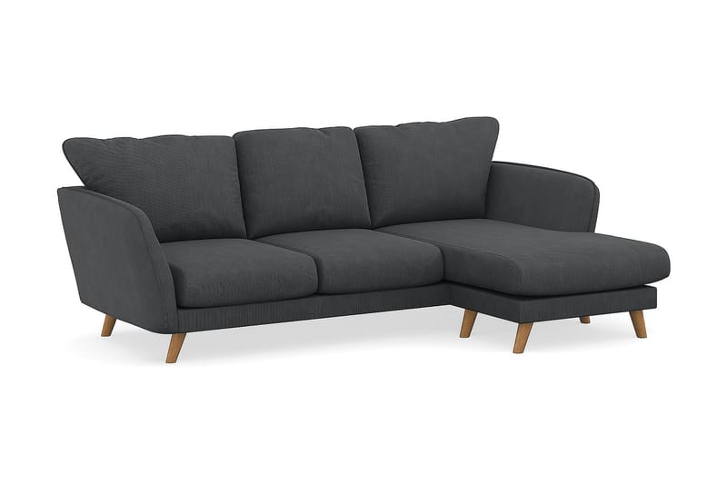 Trend Lyx 3-seters Høyrevendt L-formet Sjeselongsofa i Manchester - Mørk grå - Møbler - Sofaer - Sofaer med sjeselong - 4 seters sofa med divan