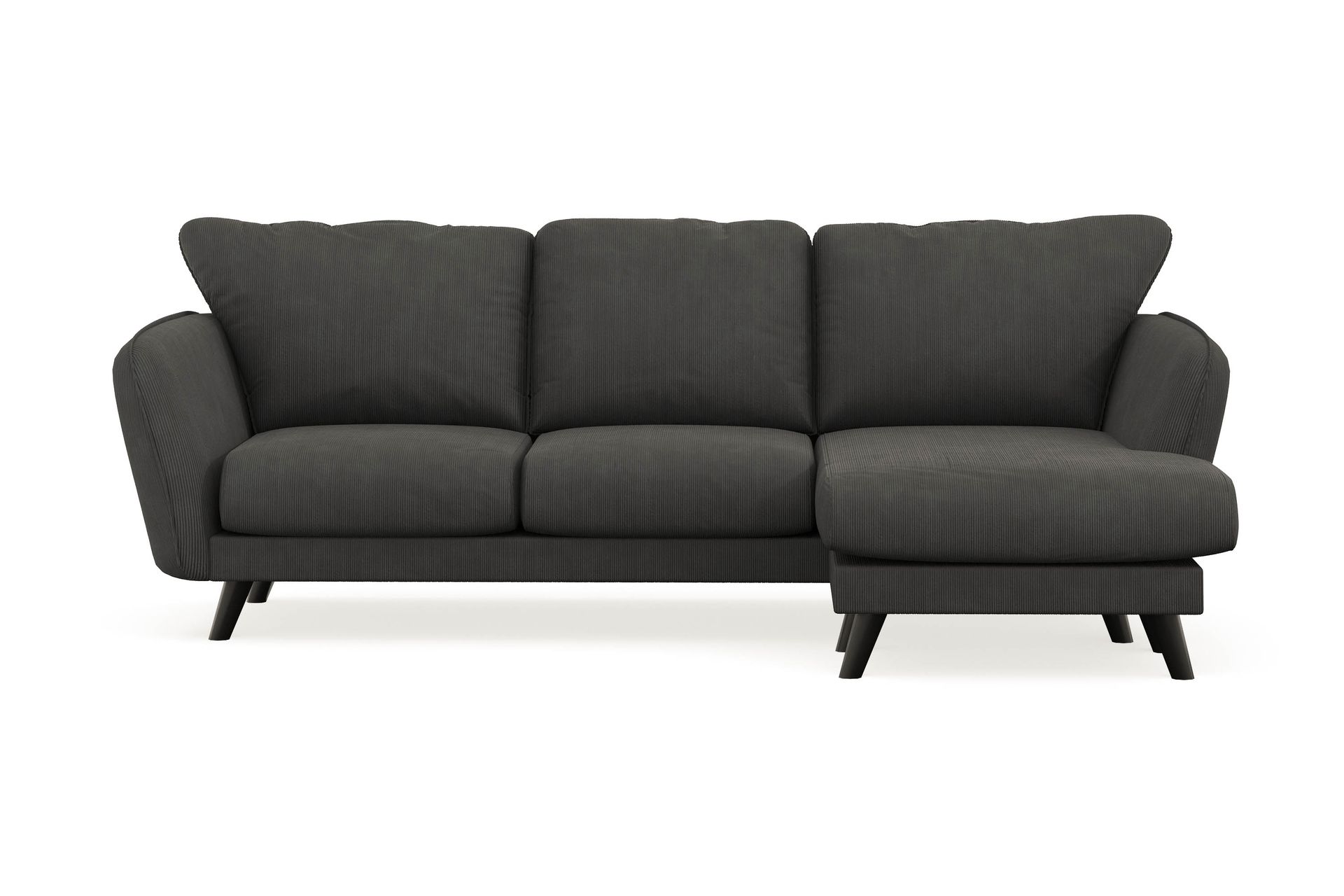 Trend Lyx 3-seters Høyrevendt L-formet Sjeselongsofa i Manchester - Mørk grå - Møbler - Sofaer - Sofaer med sjeselong - 4 seters sofa med divan