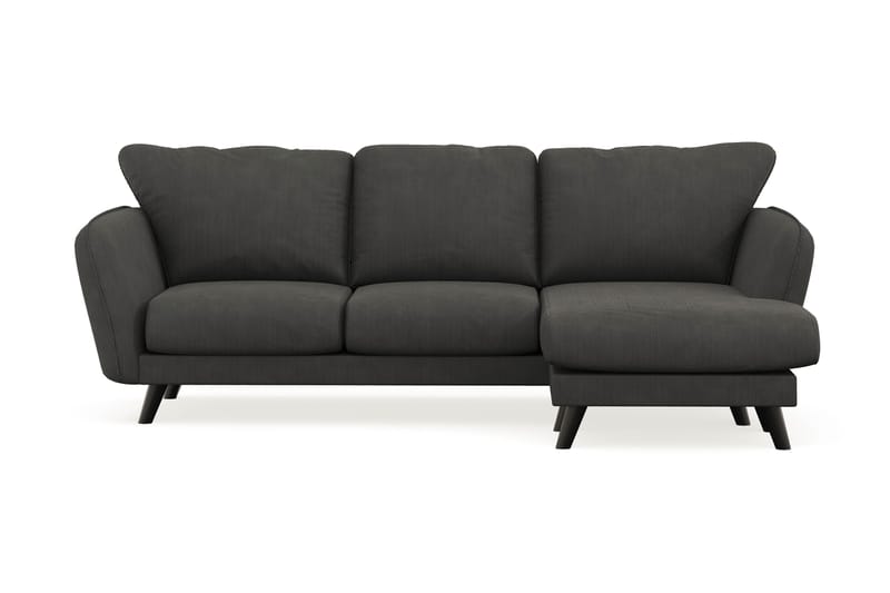 Trend Lyx 3-seters Høyrevendt L-formet Sjeselongsofa i Manchester - Mørk grå - Møbler - Sofaer - Sofaer med sjeselong - 4 seters sofa med divan