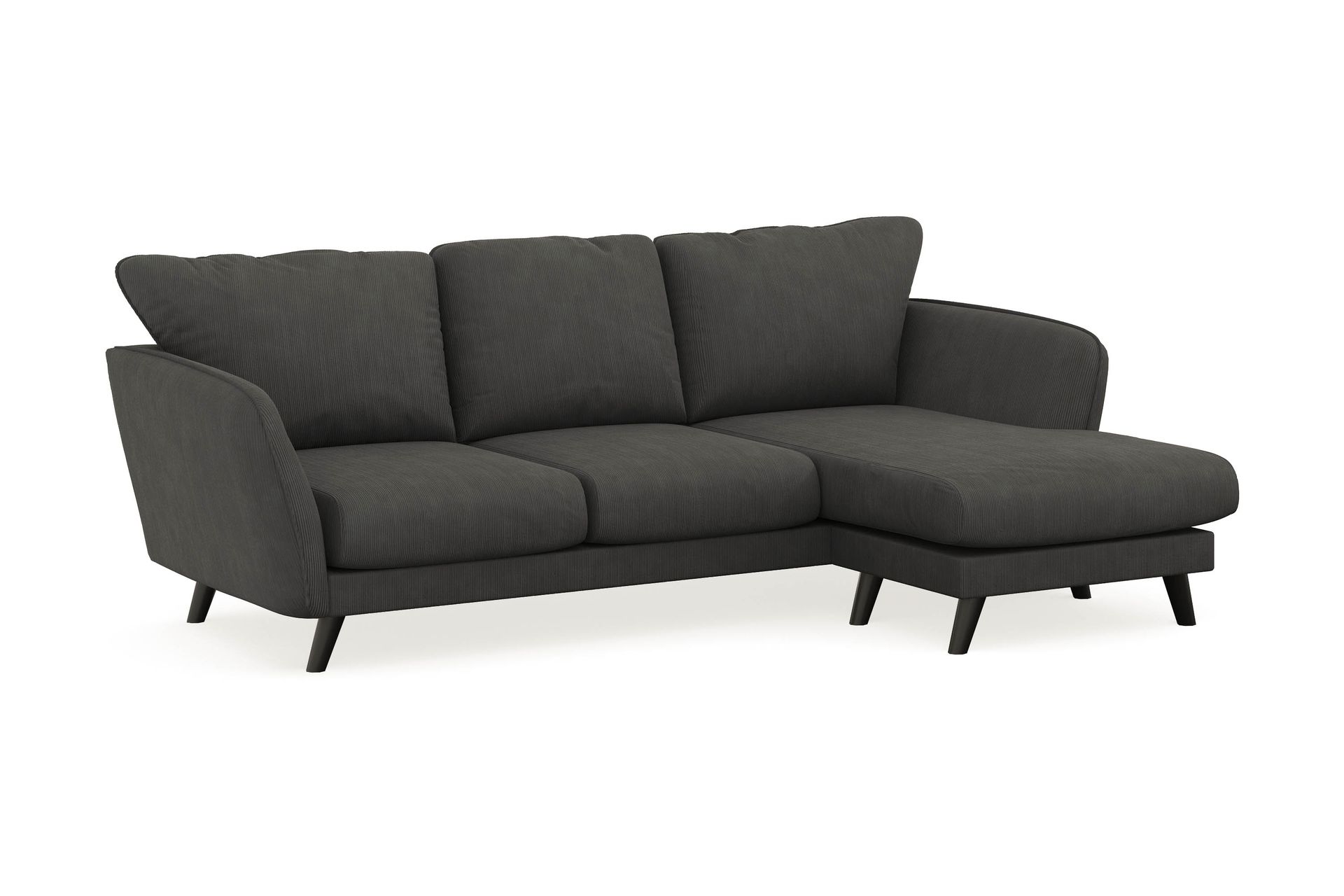 Trend Lyx 3-seters Høyrevendt L-formet Sjeselongsofa i Manchester - Mørk grå - Møbler - Sofaer - Sofaer med sjeselong - 4 seters sofa med divan