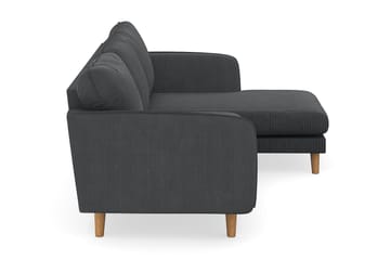 Trend Lyx 3-seters Høyrevendt L-formet Sjeselongsofa i Manchester - Mørk grå - Møbler - Sofaer - Sofaer med sjeselong - 4 seters sofa med divan