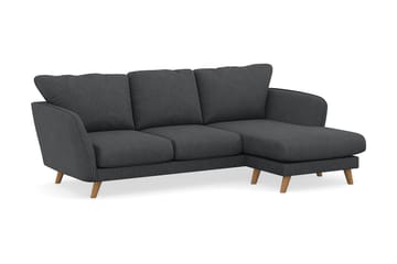 Trend Lyx 3-seters Høyrevendt L-formet Sjeselongsofa i Manchester - Mørk grå - Møbler - Sofaer - Sofaer med sjeselong - 4 seters sofa med divan
