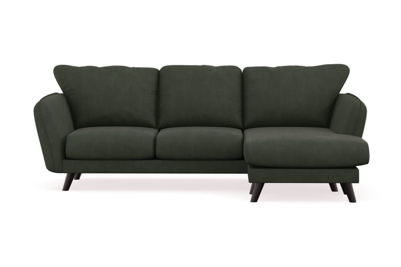 Trend Lyx 3-seters Høyrevendt L-formet Sjeselongsofa i Manchester - Mørkegrønn - Møbler - Sofaer - Sofaer med sjeselong - 4 seters sofa med divan