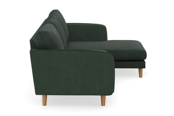 Trend Lyx 3-seters Høyrevendt L-formet Sjeselongsofa i Manchester - Mørkegrønn - Møbler - Sofaer - Sofaer med sjeselong - 4 seters sofa med divan