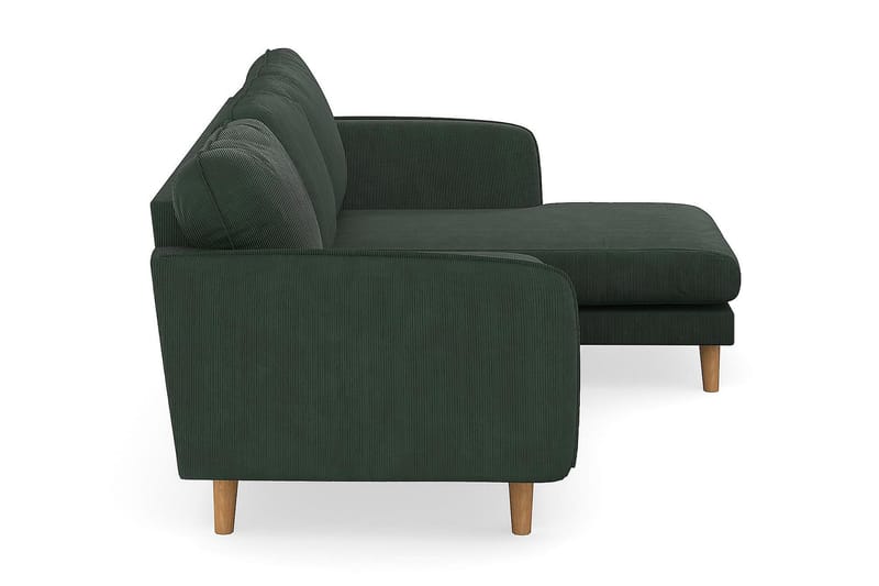 Trend Lyx 3-seters Høyrevendt L-formet Sjeselongsofa i Manchester - Mørkegrønn - Møbler - Sofaer - Sofaer med sjeselong - 4 seters sofa med divan