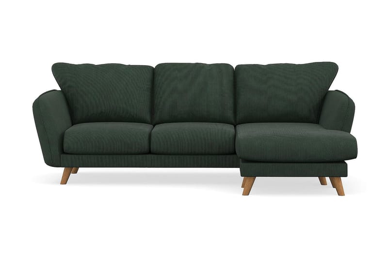 Trend Lyx 3-seters Høyrevendt L-formet Sjeselongsofa i Manchester - Mørkegrønn - Møbler - Sofaer - Sofaer med sjeselong - 4 seters sofa med divan
